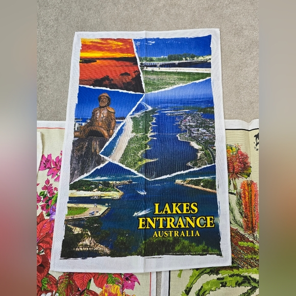 Vintage 6 Pc Lot Australian Souvenir Kitchen Towels - Picture 2 of 14